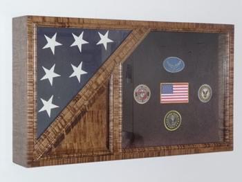 display case urn flag box